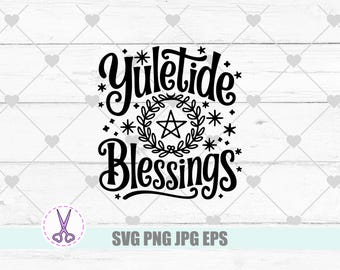 Yuletide Blessings SVG: Holiday Cut File (Digital Download)