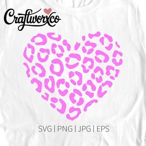 Corazón con estampado de leopardo SVG / Archivo de corte de corazón elegante (Descarga digital)