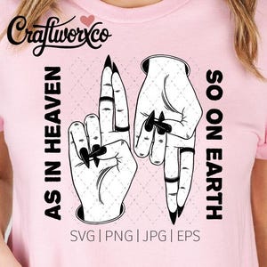 Como en el cielo, así en la tierra (SVG / Cita espiritual inspiradora, descarga digital)