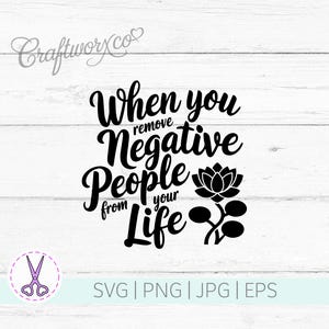 Negatieve personen verwijderen SVG: lotusbloem gesneden bestand (digitale download)