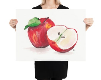 Red Apples - art print poster physical item mailed reproduction wall art giclee