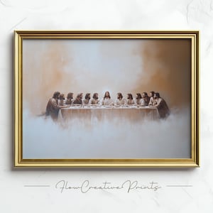 The Last Supper Printable Wall Art | Vintage Christian Home Decor | Catholic Bible Verse Artwork Gift | Jesus Painting Download