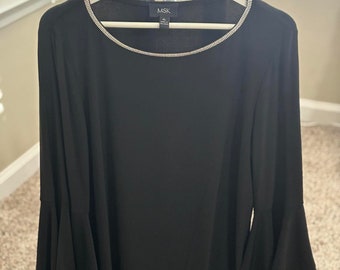 Black Bling Trim Blouse