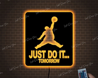 Just Do It LED Sign,  Motivational Inspired Wall Decor, Perfect Gift for Fitness Enthusiasts, LED Lighted Slogan Sign, Handcrafted Art