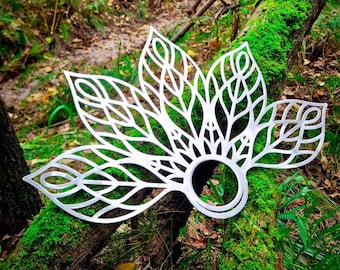 Practice Flow Fans LEAFS | Russian grip | Opalescent holographic silver | Day fans