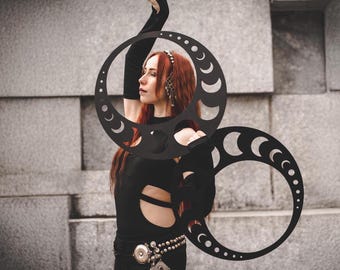 Practice Flow Fans Aluminum Day Fans for Flow Arts | Russian Grip Fan Dance Prop | Festival Flow Toy |Full Moon