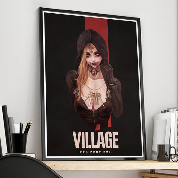 Resident Evil Village |  | Game Poster | Single Print | Featuring Watercolor and  Abstract art | Single poster | Portrait .
