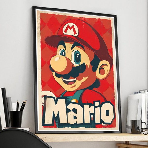 Mario Poster Print | Gaming Poster | Room Decor | Wall Decor | Gaming Decor | Gaming Gifts | Video Game Poster | Video Game Print