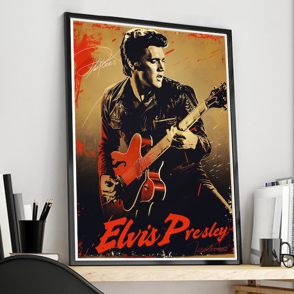 Elvis Presley Wall Art: Vintage Print, Retro Posters, . Available as Printable Wall Art Download.