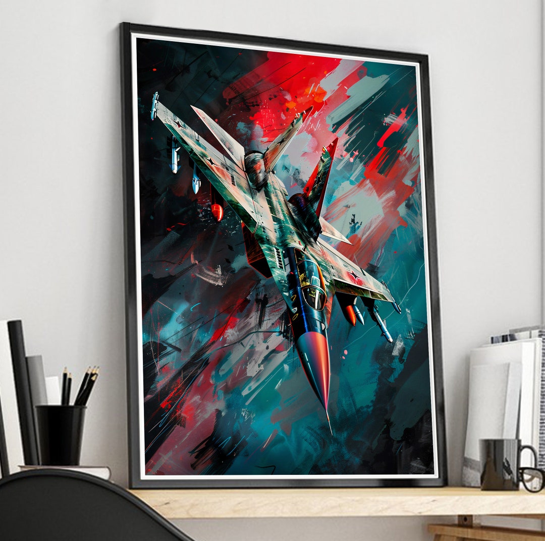 The Poster Showcases an Abstract Representation of a Jet Fighter ...