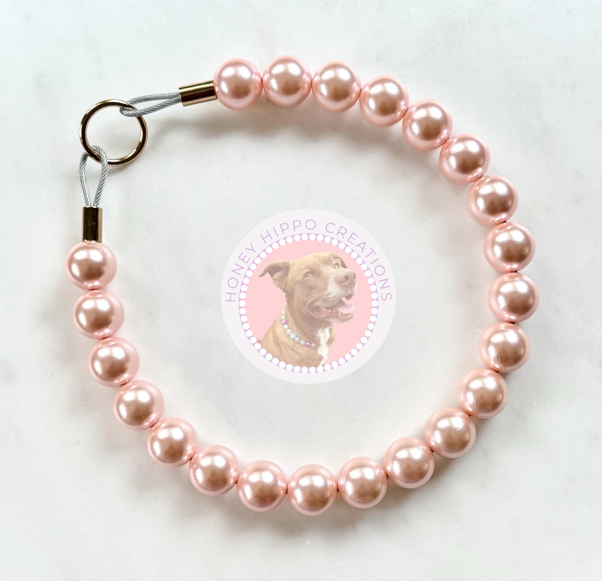 Blush Pearls | Beaded Dog Collar, Dog Necklace, Handmade, Custom Collar, Dog Pearls, Pearl Dog Necklace