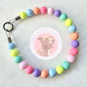Candy Necklace | Beaded Dog Collar, Dog Necklace, Handmade, Custom Collar, Dog Pearls, Pastel Dog Collar, Rainbow Collar