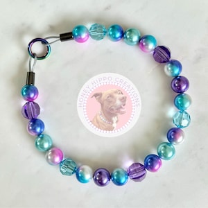 Mermaid Ombré | Beaded Dog Collar, Dog Necklace, Handmade, Custom Collar, Dog Pearls, Pink and Purple Collar