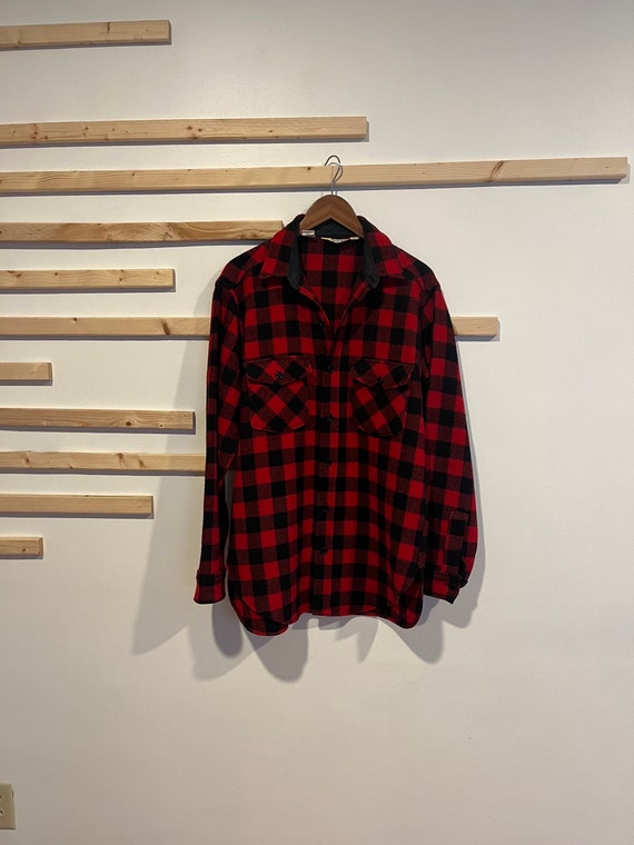 Vintage Wool Flannel / Buffalo Plaid Wool Jacket /