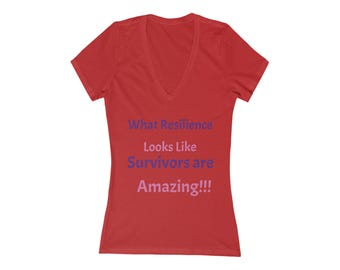 Resilience Affirmation V-Neck Tee | Soft Cotton, Slim Fit Shirt