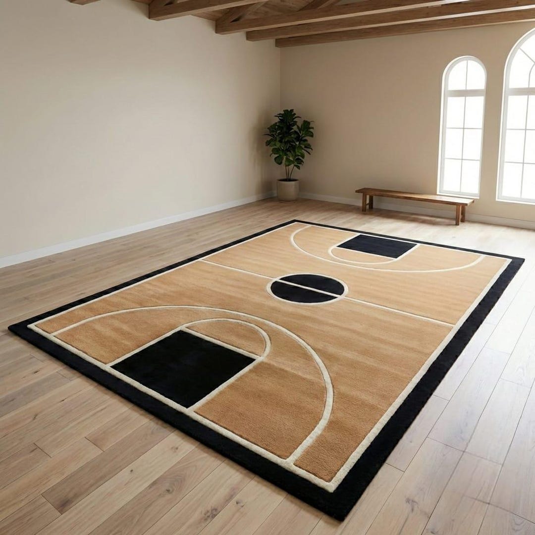 Basketball Court Area Rug Modern Geometric Kids Room Decor - Etsy