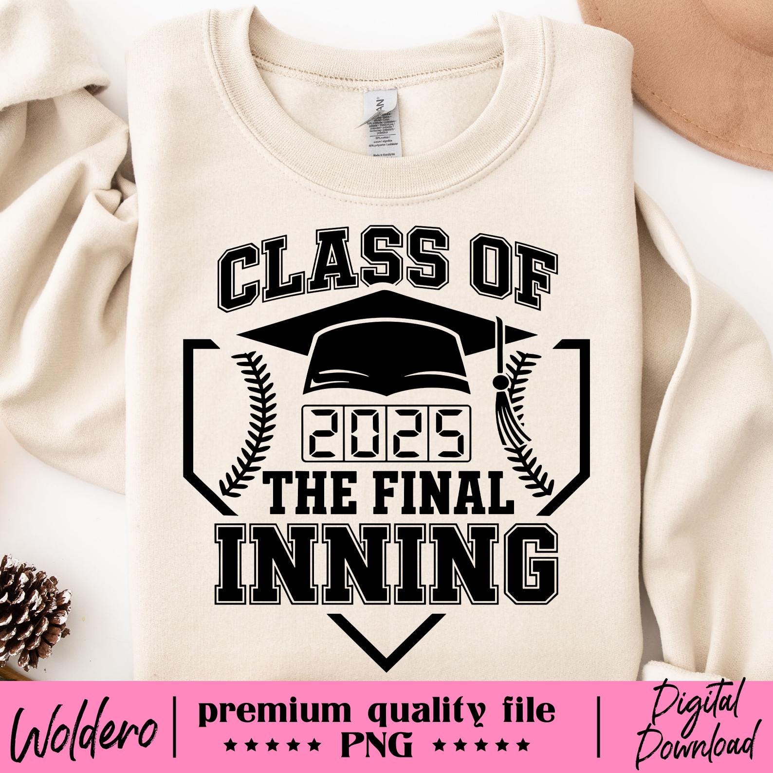 Class of 2025 Baseball Softball PNG Design: Senior Night (Digital Download)
