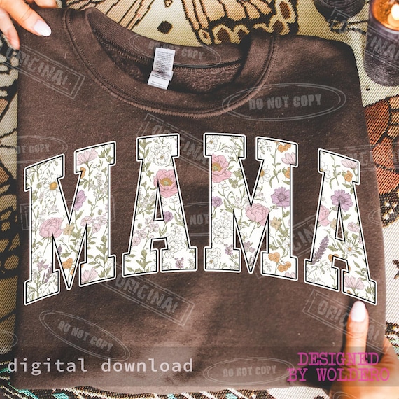 Floral Mama PNG: Trendy Mom Shirt Sublimation Design (Digital Download)