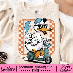Boy Goose Scooter Tee: Playful Summer Kids Shirt (PNG Digital Download