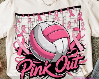 Pallavolo rosa in formato PNG: consapevolezza del cancro al seno, design per il giorno della partita (download digitale)