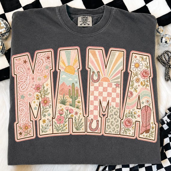 Cowboy Western Mama Png, Checkered Leopard Print PNG, Polka Dots png, Western Cowgirl Shirt Sublimation Design, Cowboy lovers Gift