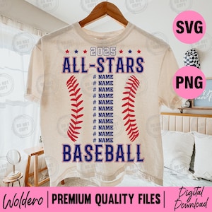 All Star Baseball SVG Bundle: Personalized Team Design (Digital Download)