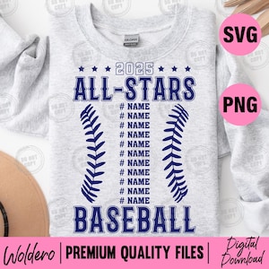 All Star Baseball SVG Bundle: Personalized Team Design, Baseball Mom Template (Digital Download)