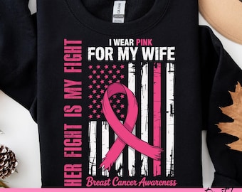 Breast Cancer Awareness PNG: Her Fight Is My Fight, Pink Ribbon Design