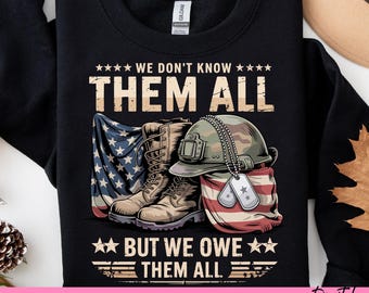 Patriotic 'We Owe Them All' PNG: Veterans & Memorial Day T-Shirt Design