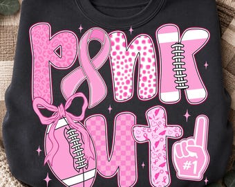 Preppy Pink Out Polka Dot Png, Football Breast Cancer Awareness Png, Leopard Game Day Football Breast Cancer Png, Pink Coquette Ribbon Bow