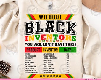 Black Inventors T-Shirt PNG Bundle: Black History Month Design (Digital Download, 2 PNGs)