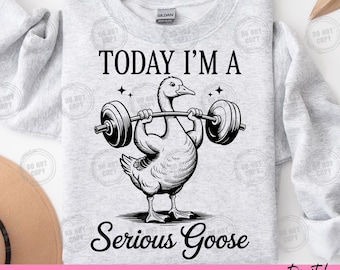 Funny Gym Goose PNG: Projekt koszulki z podnoszeniem ciężarów (pobieranie cyfrowe)
