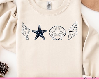 SeaShell Shirt Design Bundle: Beach Lover PNG SVG (Digital Download)