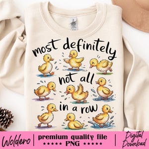 Bundle Pack 2 Funny Ducks Not All In a Row T-shirt PNG | Sarcastic Mental Health Sublimation |Snarky Duck Humor | Cute Duck Digital Download