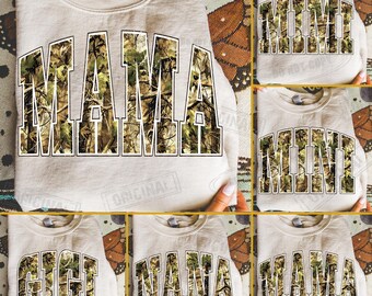 Camo Mama Gigi Nana Mimi PNG Bundle, Vintage Western Shirt Design (Digital Download)