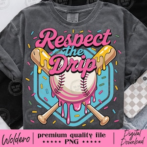 Baseball Drip Home Plate PNG Design t-shirt | Boys Youth Sports Shirt Design | Respect The Drip Tee | Sublimation Ready | Digital Download