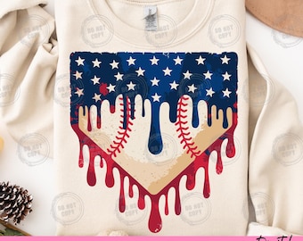 USA Flagge Eis Tropf Zuhause Platte PNG T-Shirt | Streusel Eis Zuhause Teller | Baseball Drip Png | USA Flagge Tropfen Png | Digitaler Download