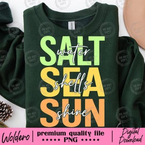 Bundle Pack 2 Saltwater Seashells Sunshine PNG T-shirt | Beach Vacation Design | Hello Summer Tee | Trendy Coastal Shirt | Digital Download