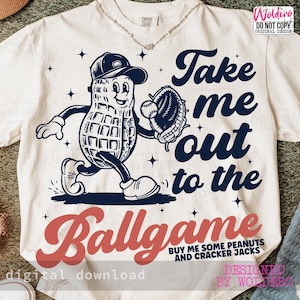 Take Me Out To The Ballgame Svg Png, Retro Baseball Shirt png, Game day png, Trendy Baseball Mom PNG, Vintage Baseball Mascot, Asthetic png