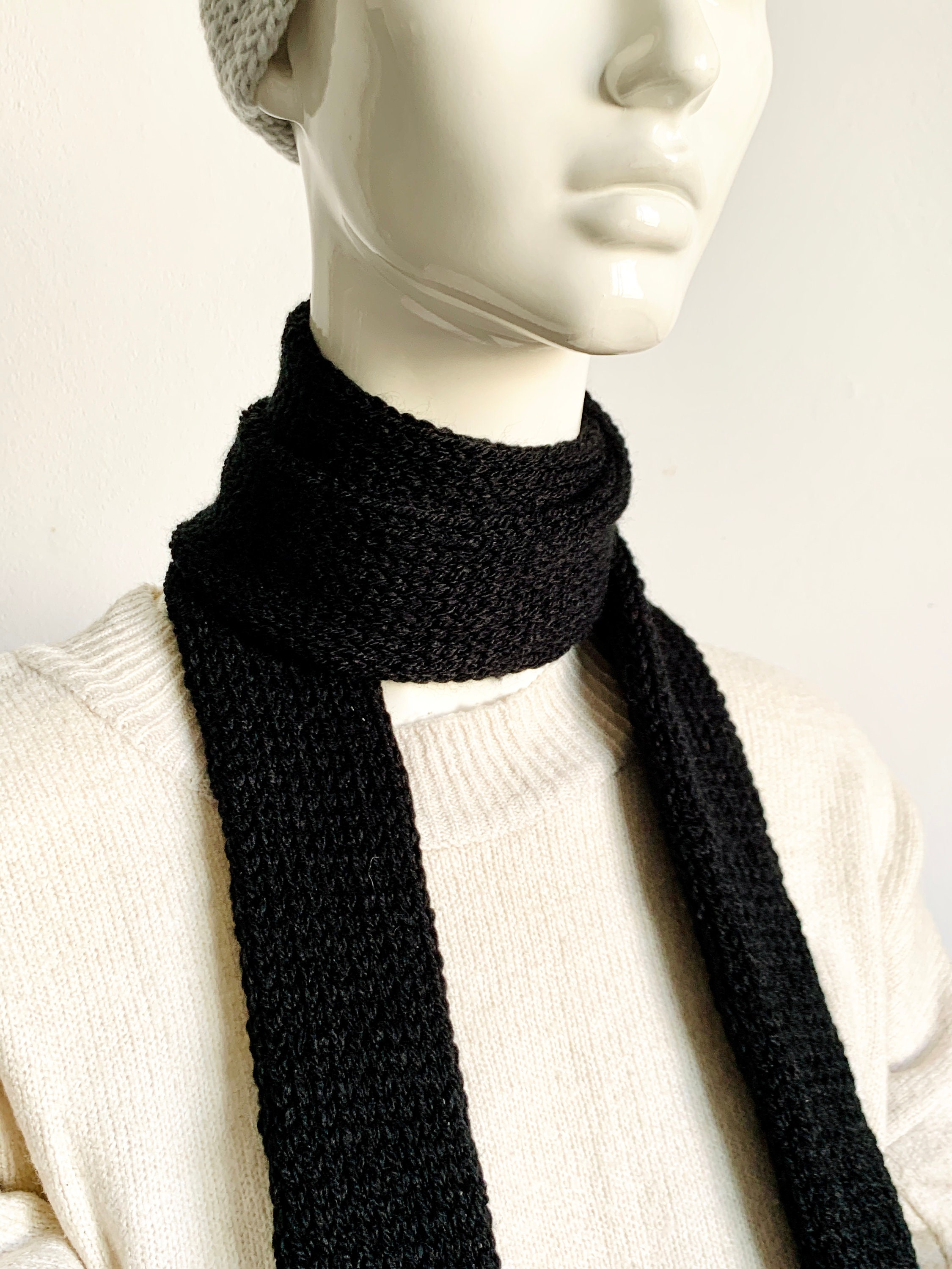 Lightweight Stretch Scarf in Black main image 1