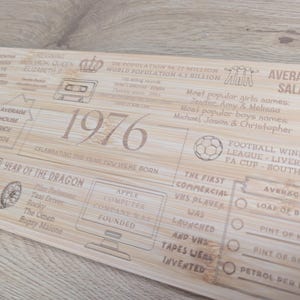 Tábua de corte personalizada para presente de aniversário de 50 anos imagem 6