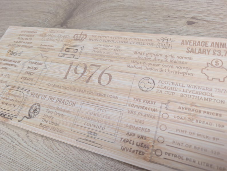Tábua de corte personalizada para presente de aniversário de 50 anos imagem 6