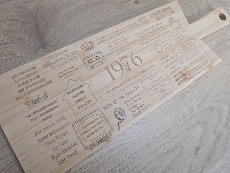 Tábua de corte personalizada para presente de aniversário de 50 anos imagem 4