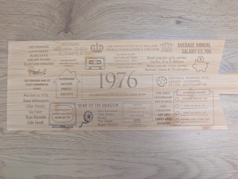Tábua de corte personalizada para presente de aniversário de 50 anos imagem 8