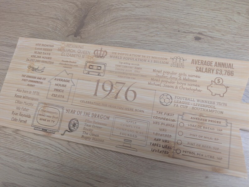 Tábua de corte personalizada para presente de aniversário de 50 anos imagem 3