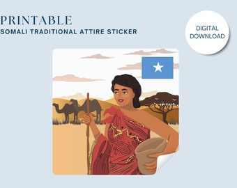 AUTOCOLLANT INDIGÈNE DE SOMALI, Téléchargement immédiat, Femme autochtone, Propriété autochtone, Art autochtone, Femmes autochtones, Sticker bouteille d'eau, Sticker pour ordinateur portable