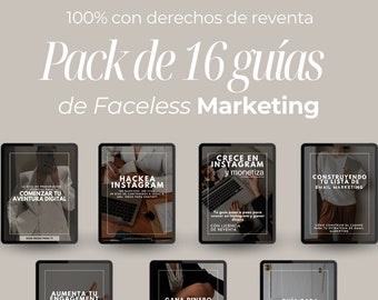 Pacchetto di guide di marketing digitale, Faceless Marketing, Marketing senza rostro, Guide di marketing, Pacchetto di guide con diritti di rimborso