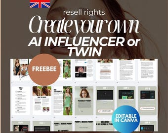 AI Influencer Guide | Create & Monetize Your AI Twin (Canva, PLR)