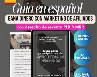 Guía de marketing de afiliación: ingresos pasivos y derechos de reventa (editable en Canva)