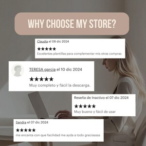 May include: A screenshot of a website displaying customer reviews. The reviews are positive and highlight the ease of use and completeness of the products. The text on the website reads "WHY CHOOSE MY STORE?"